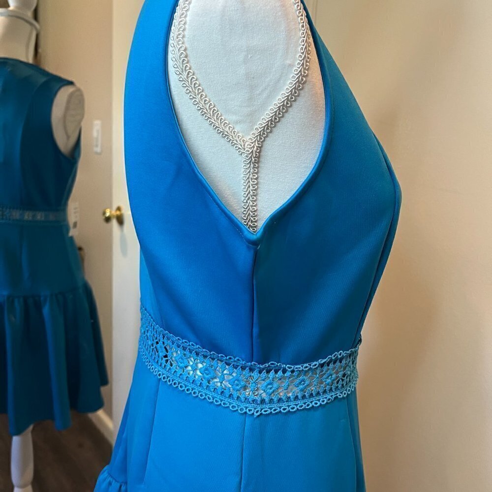 NWT Alexia Admor Blue Justine Sleeveless Dropped Waist mini dress, Size Small - Picture 8 of 16